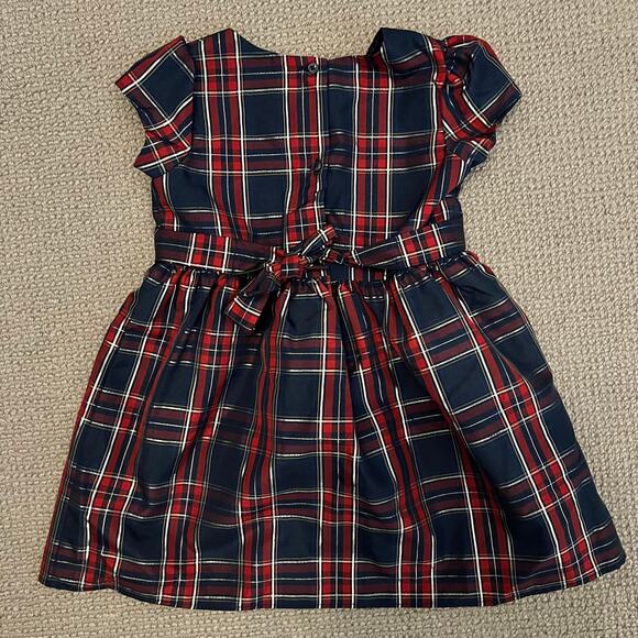 Wonder Nation Girl's Blue Silver and Red Plaid Fancy Holiday Dress - - Picture 7 of 7